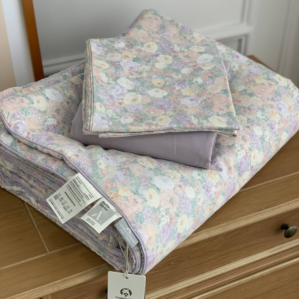 91家纺网 家纺一手货源 找家纺 源启生活 2026新款夏被四件套 繁花