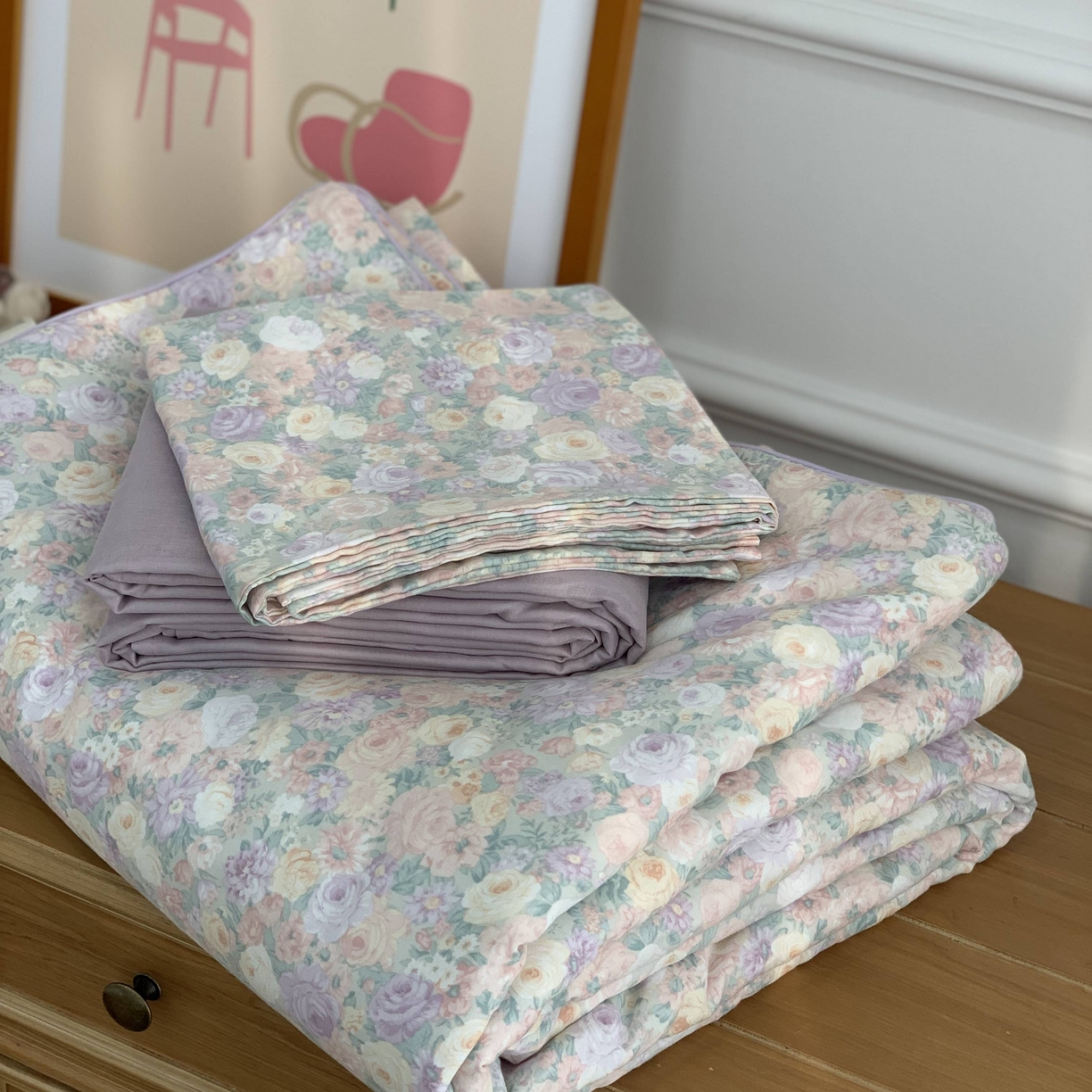 91家纺网 家纺一手货源 找家纺 源启生活 2026新款夏被四件套 繁花