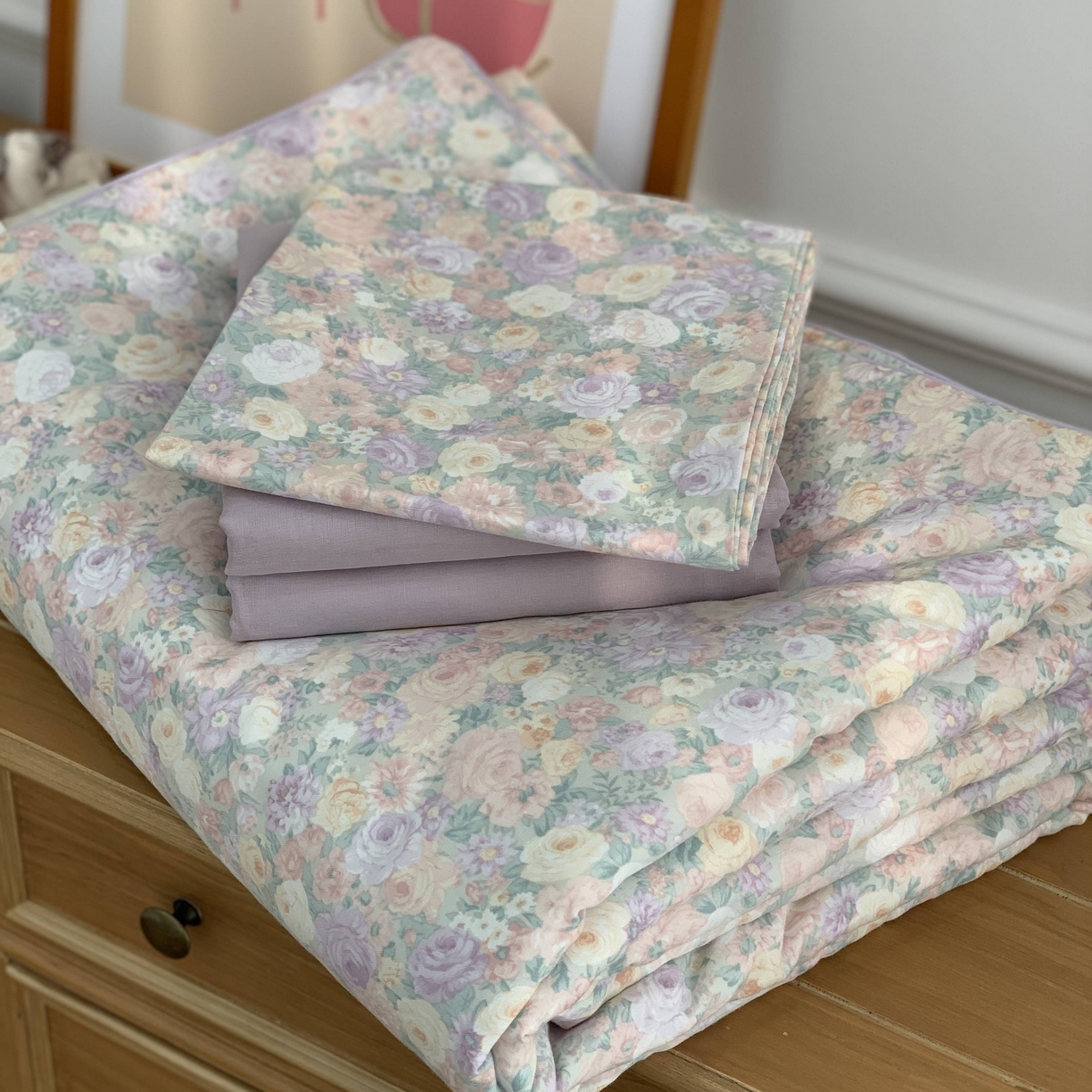 91家纺网 家纺一手货源 找家纺 源启生活 2026新款夏被四件套 繁花