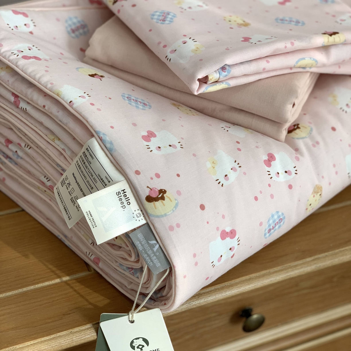 91家纺网 家纺一手货源 找家纺 源启生活 2026新款夏被四件套 粉粉猫