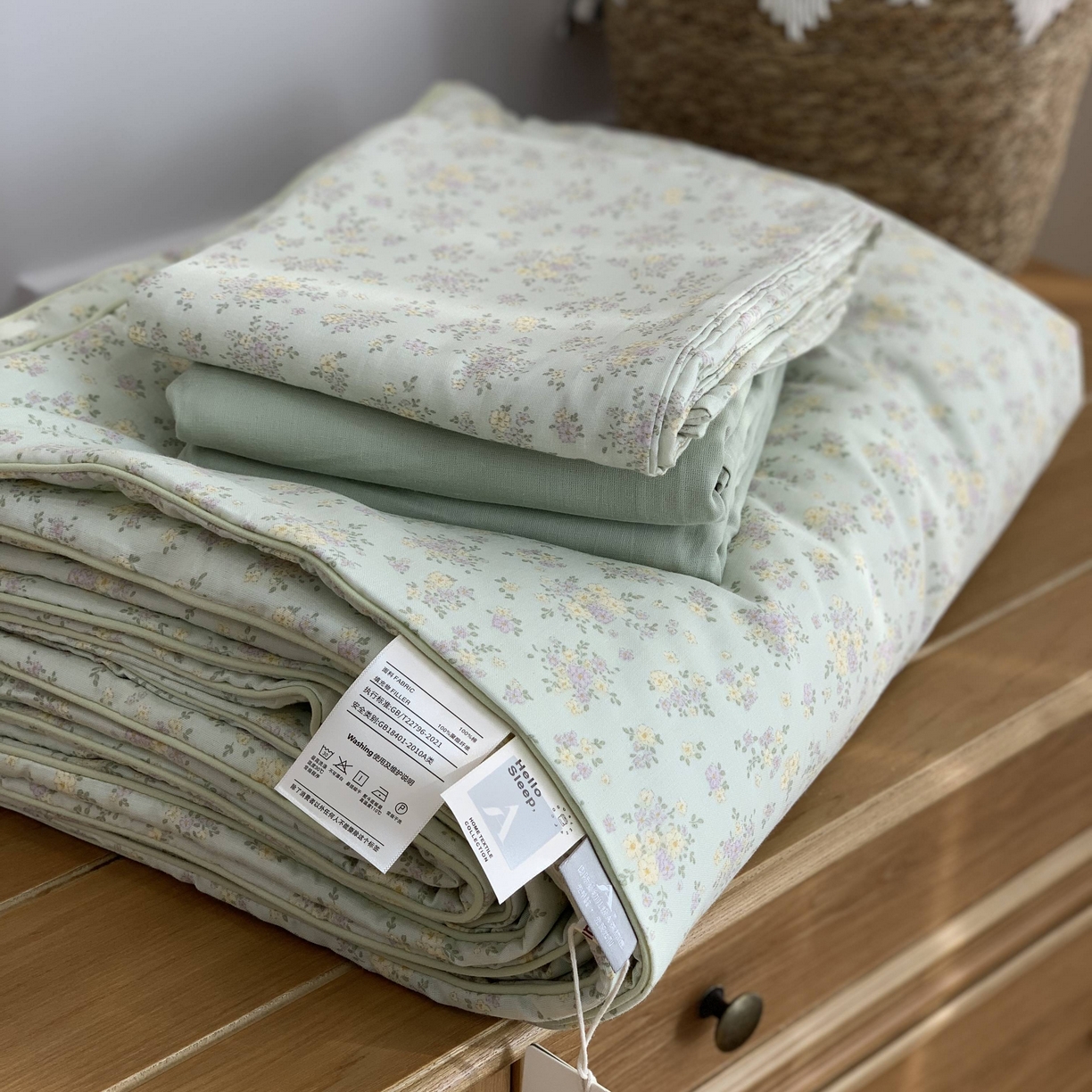 91家纺网 家纺一手货源 找家纺 源启生活 2026新款夏被四件套 花信