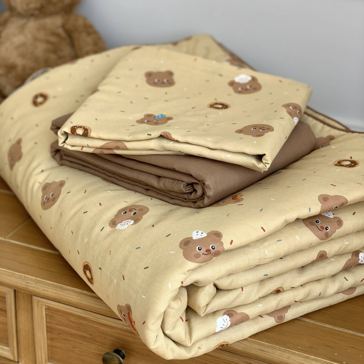 91家纺网 家纺一手货源 找家纺 源启生活 2026新款夏被四件套 曲奇小熊