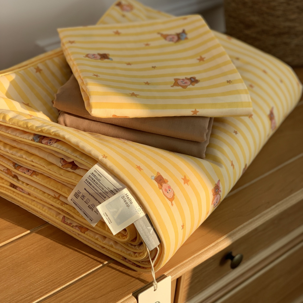 91家纺网 家纺一手货源 找家纺 源启生活 2026新款夏被四件套 晚安小星星