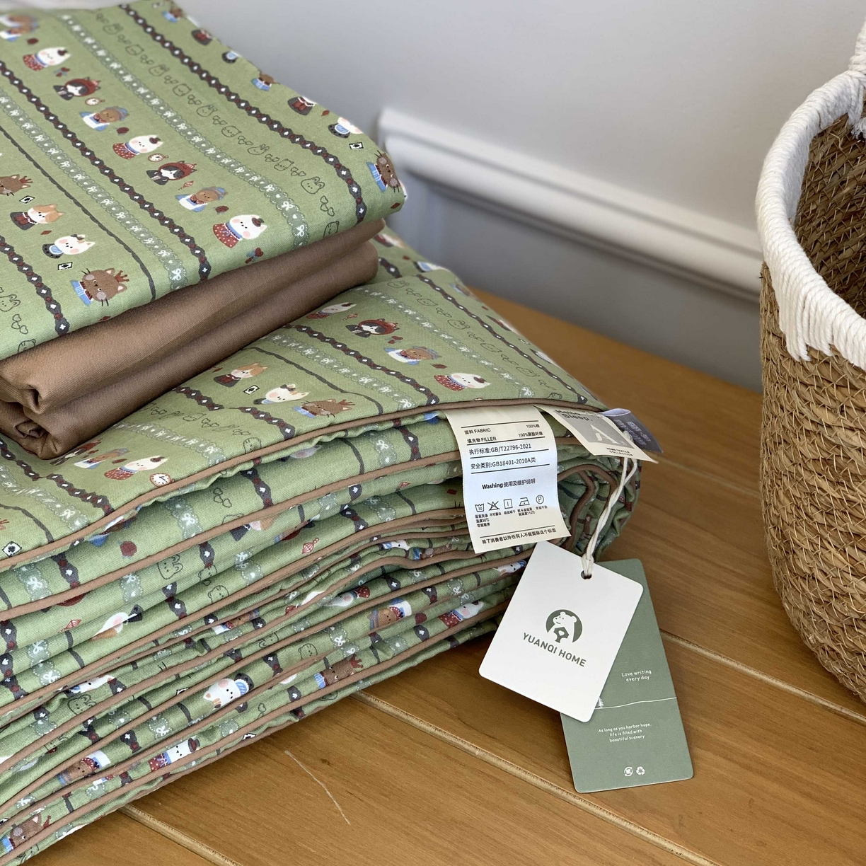 91家纺网 家纺一手货源 找家纺 源启生活 2026新款夏被四件套 小猫哈尼