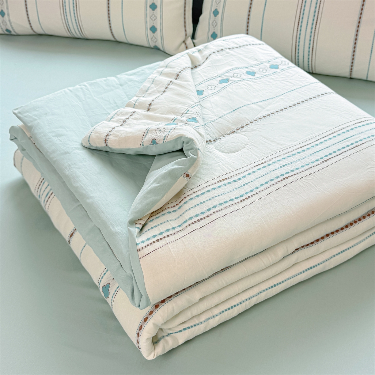 91家纺网 家纺一手货源 找家纺 （总）灰鲸 2026新款全棉色织提花夏被夏凉被空调被