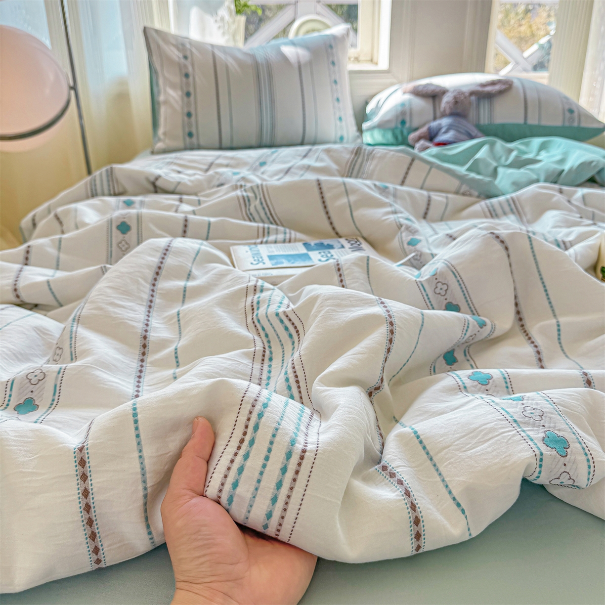 91家纺网 家纺一手货源 找家纺 （总）灰鲸 2026新款全棉色织提花夏被夏凉被空调被