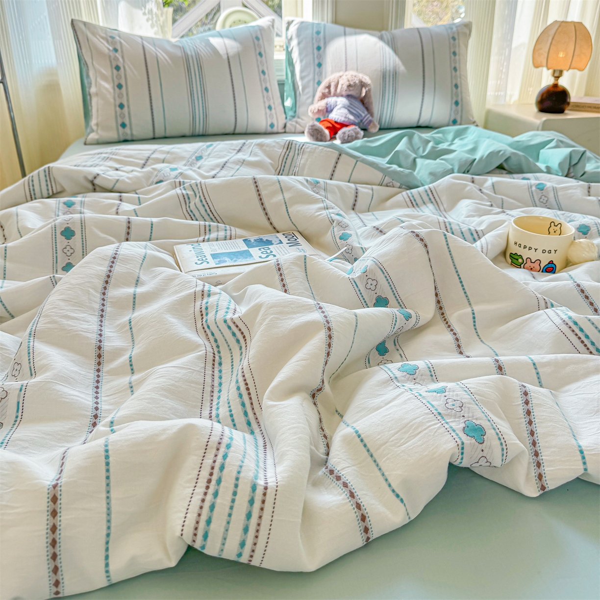 91家纺网 家纺一手货源 找家纺 （总）灰鲸 2026新款全棉色织提花夏被夏凉被空调被