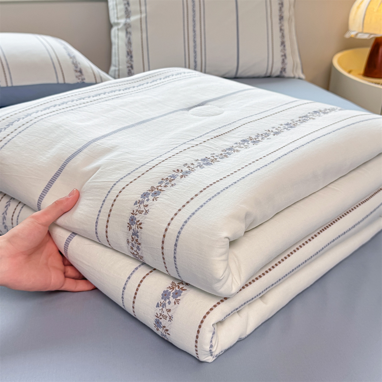 91家纺网 家纺一手货源 找家纺 （总）灰鲸 2026新款全棉色织提花夏被夏凉被空调被