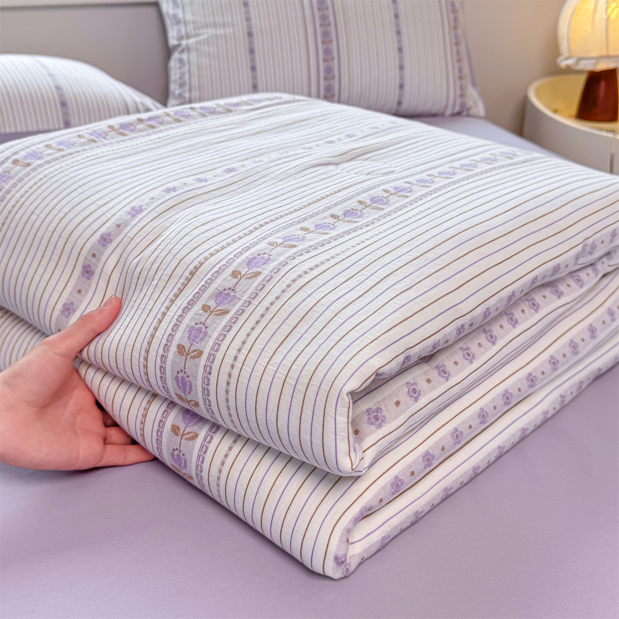 91家纺网 家纺一手货源 找家纺 （总）灰鲸 2026新款全棉色织提花夏被夏凉被空调被