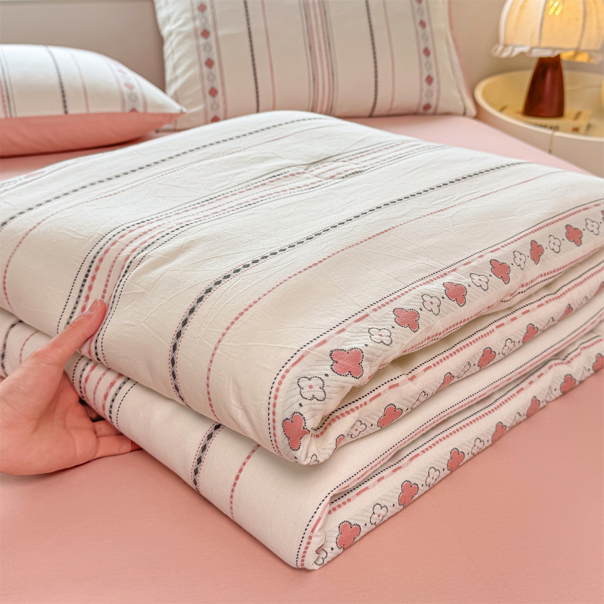 91家纺网 家纺一手货源 找家纺 （总）灰鲸 2026新款全棉色织提花夏被夏凉被空调被