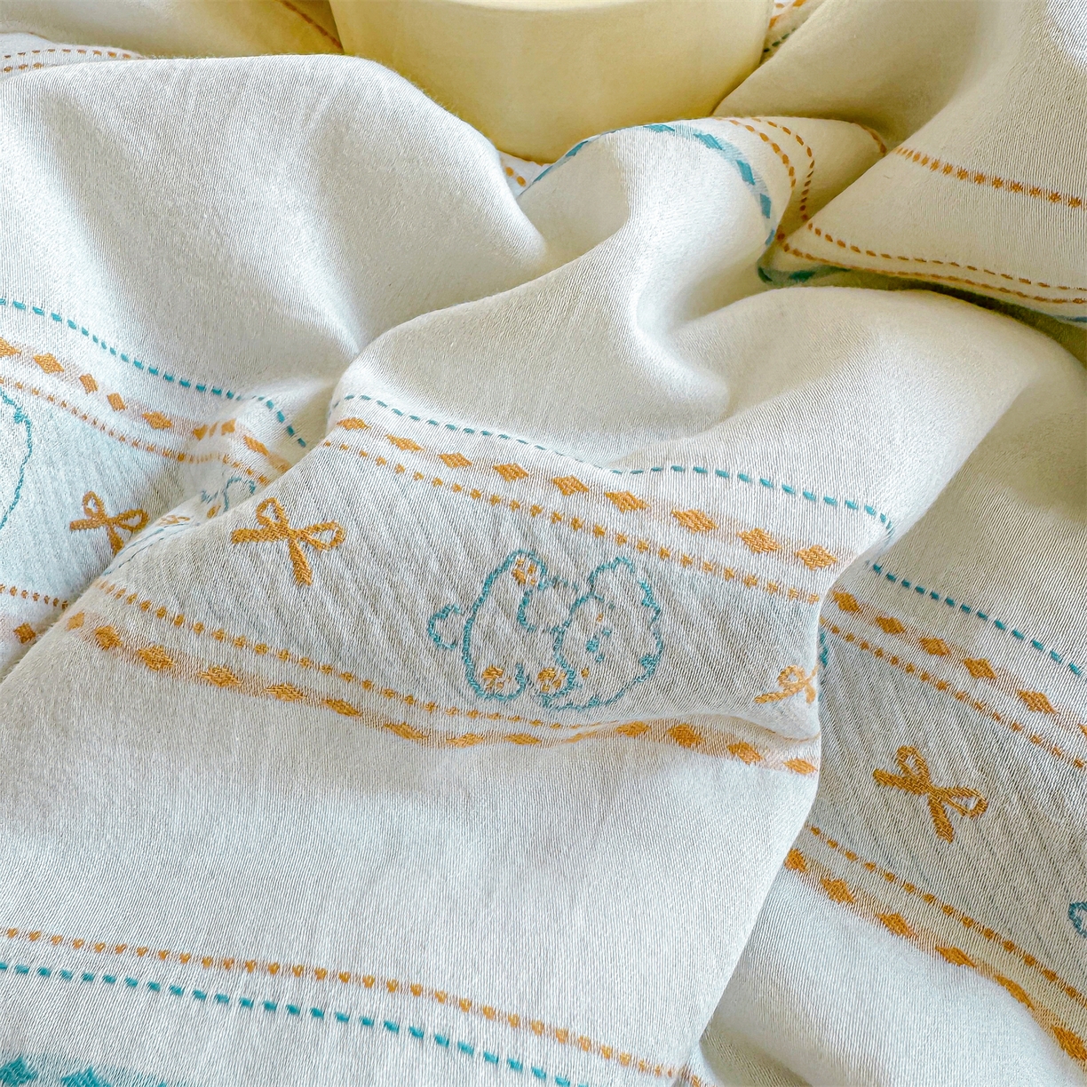 91家纺网 家纺一手货源 找家纺 灰鲸 2026新款全棉色织提花夏被夏凉被空调被 线条小狗-蓝