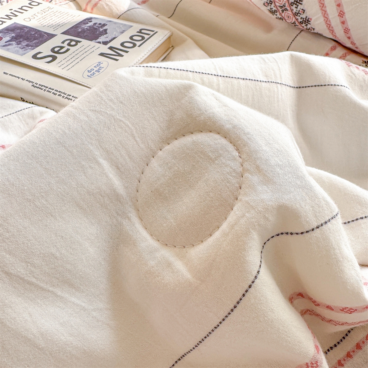 91家纺网 家纺一手货源 找家纺 灰鲸 2026新款全棉色织提花夏被夏凉被空调被 费尔岛小马-粉