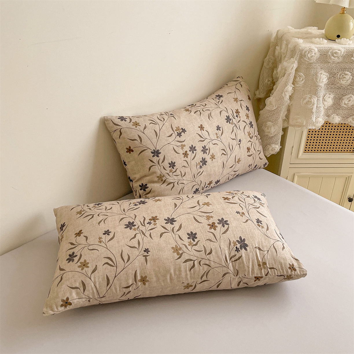 91家纺网 家纺一手货源 找家纺 小禹仔家纺 2026新款A类印花双层纱凉感大豆夏被 扶桑