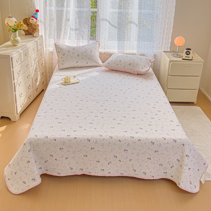 91家纺网 家纺一手货源 找家纺 几禾 2026新款云感双层纱7A抗菌夏被四件套系列-栀夏系列 栀夏-晴天小猫