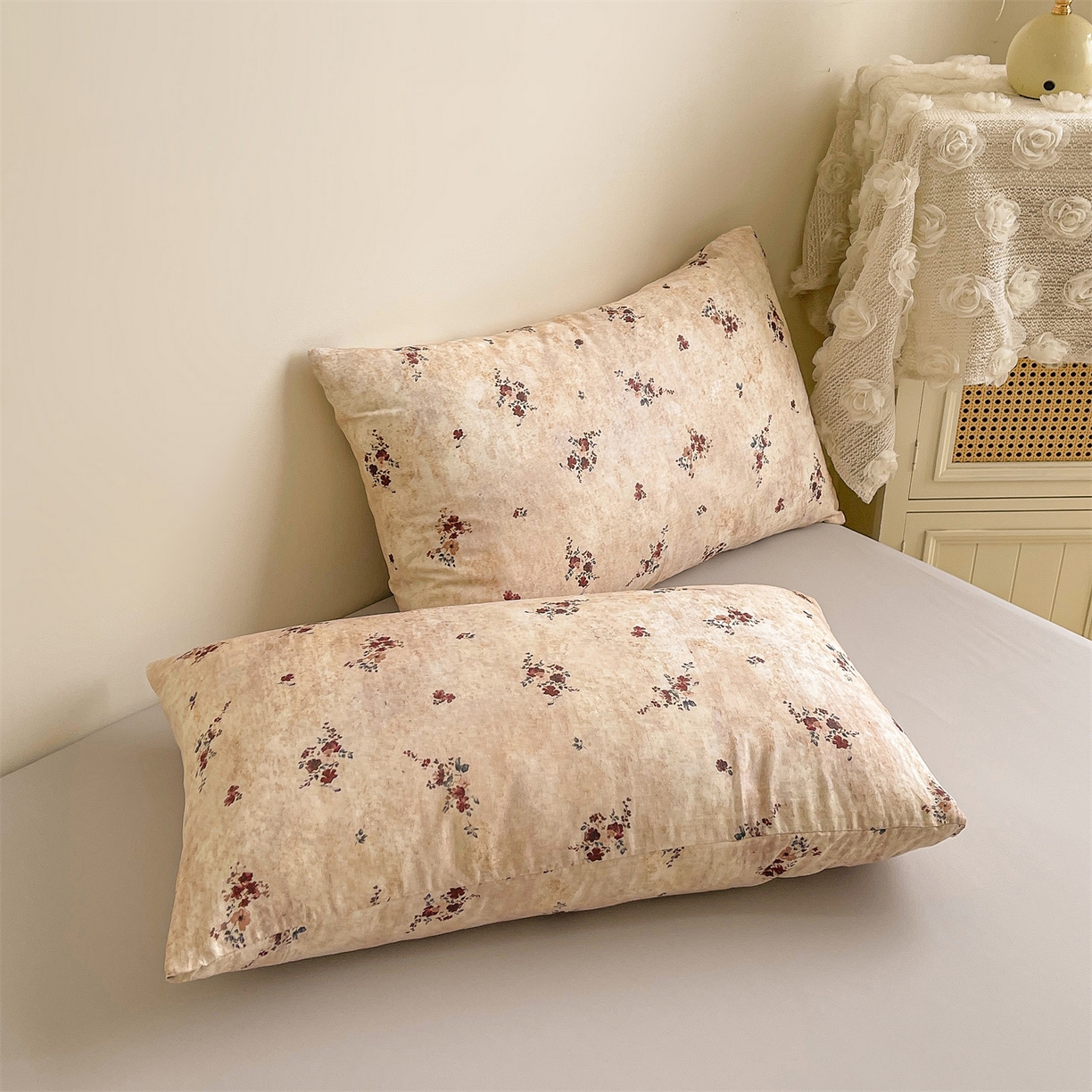 91家纺网 家纺一手货源 找家纺 小禹仔家纺 2026新款A类印花双层纱凉感大豆夏被 花涧汐-红