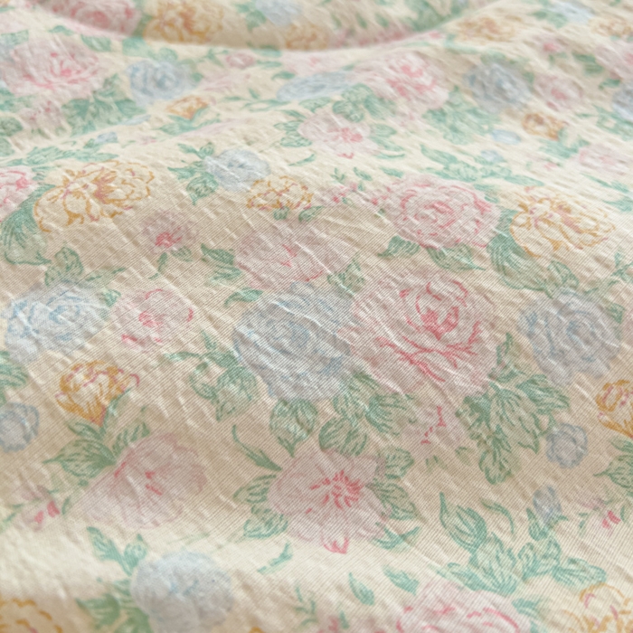 91家纺网 家纺一手货源 找家纺 几禾 2026新款云感双层纱7A抗菌夏被四件套系列-栀夏系列 栀夏-童话花岛