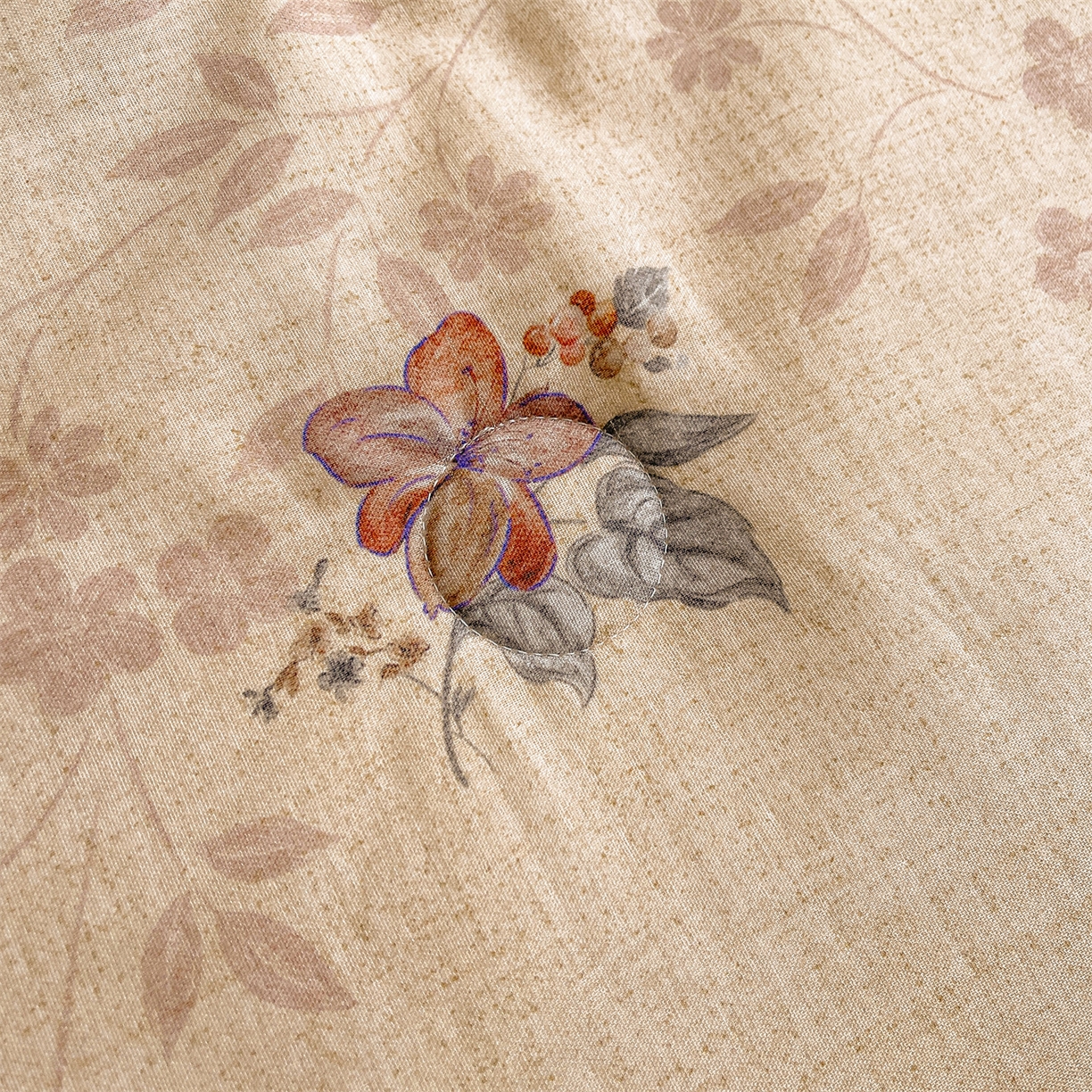 91家纺网 家纺一手货源 找家纺 小禹仔家纺 2026新款A类印花双层纱凉感大豆夏被 花影-蓝