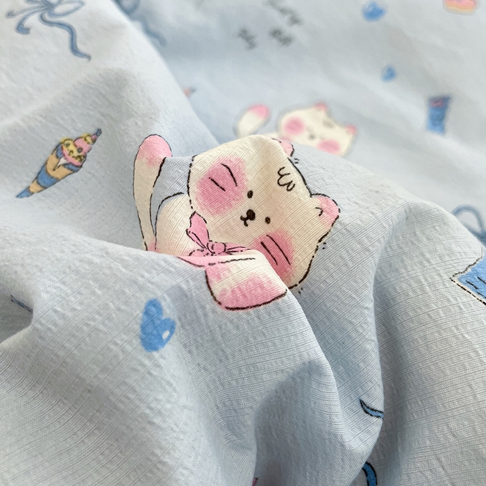 91家纺网 家纺一手货源 找家纺 几禾 2026新款云感双层纱7A抗菌夏被四件套系列-栀夏系列 栀夏-童话世界