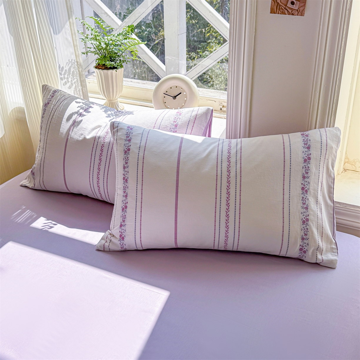 91家纺网 家纺一手货源 找家纺 灰鲸 2026新款全棉色织提花夏被夏凉被空调被 罗兰-紫