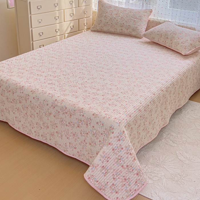 91家纺网 家纺一手货源 找家纺 几禾 2026新款云感双层纱7A抗菌夏被四件套系列-栀夏系列 栀夏-序曲粉