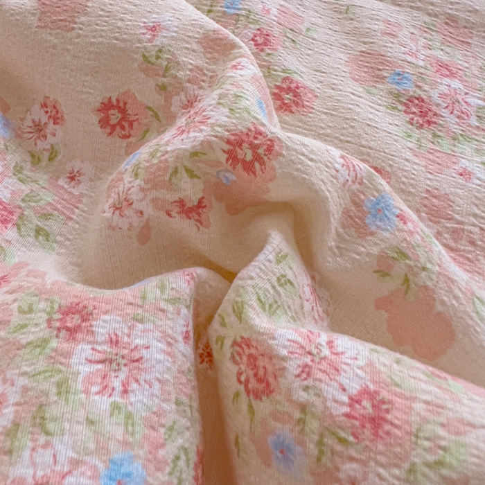 91家纺网 家纺一手货源 找家纺 几禾 2026新款云感双层纱7A抗菌夏被四件套系列-栀夏系列 栀夏-序曲粉