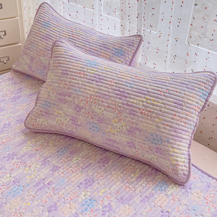 91家纺网 家纺一手货源 找家纺 几禾 2026新款云感双层纱7A抗菌夏被四件套系列-栀夏系列 栀夏-薰衣草