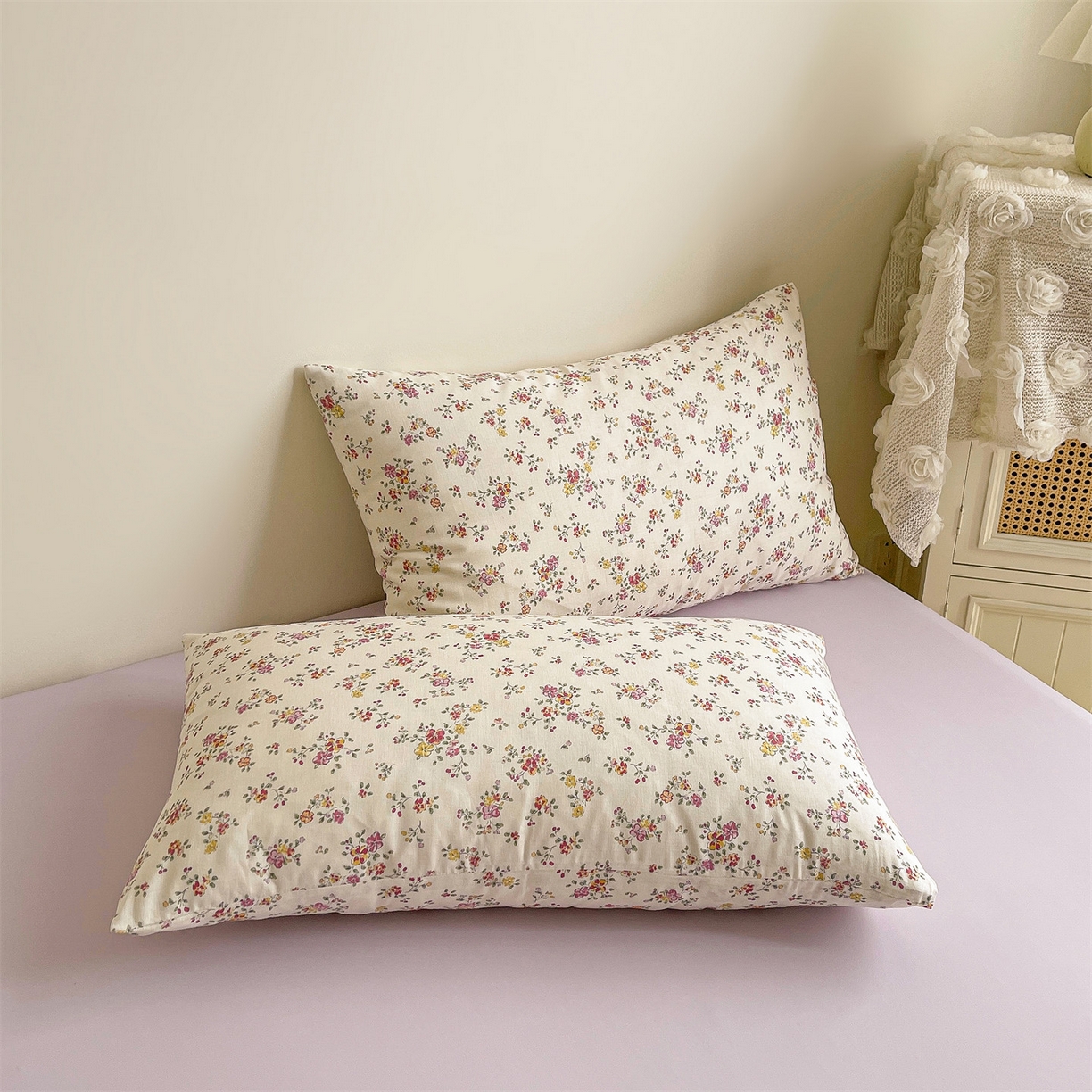 91家纺网 家纺一手货源 找家纺 小禹仔家纺 2026新款A类印花双层纱凉感大豆夏被 蜜糖与花屿