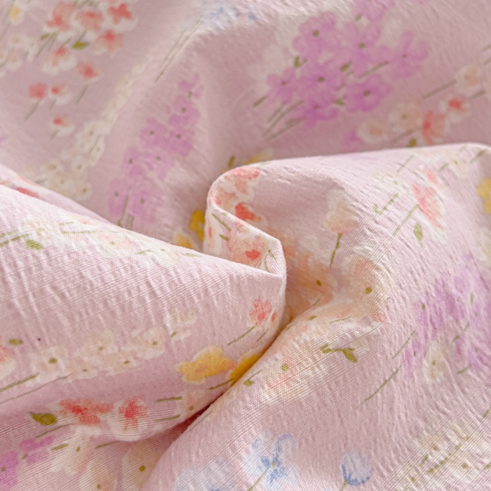 91家纺网 家纺一手货源 找家纺 几禾 2026新款云感双层纱7A抗菌夏被四件套系列-栀夏系列 栀夏-薰衣草