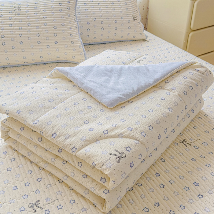 几禾 2026新款云感双层纱7A抗菌夏被四件套系列-栀夏系列 栀夏-摘星