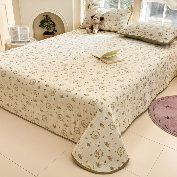 91家纺网 家纺一手货源 找家纺 几禾 2026新款云感双层纱7A抗菌夏被四件套系列-栀夏系列 栀夏-庄园兔