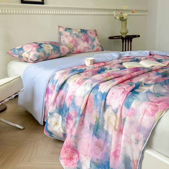 91家纺网 家纺一手货源 找家纺 （总）小禹仔家纺 2026新款针织凉感丝印花夏被夏凉被