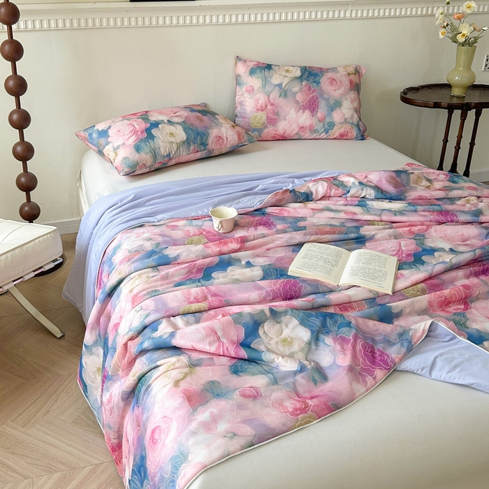 91家纺网 家纺一手货源 找家纺 （总）小禹仔家纺 2026新款针织凉感丝印花夏被夏凉被