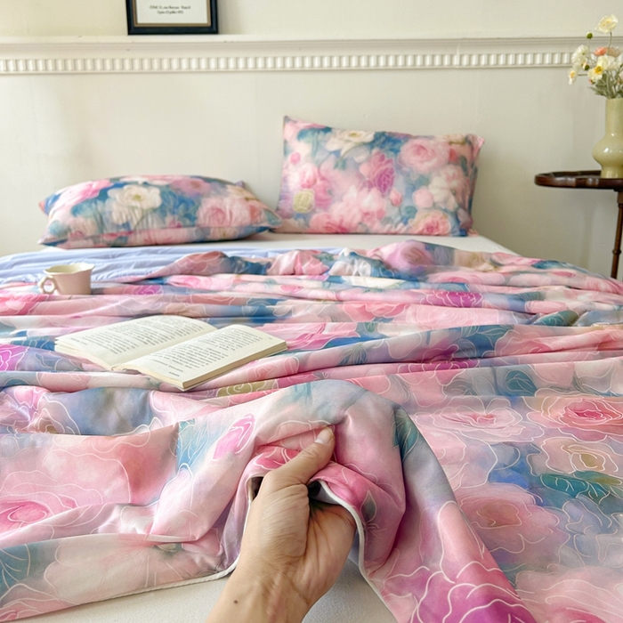 91家纺网 家纺一手货源 找家纺 （总）小禹仔家纺 2026新款针织凉感丝印花夏被夏凉被