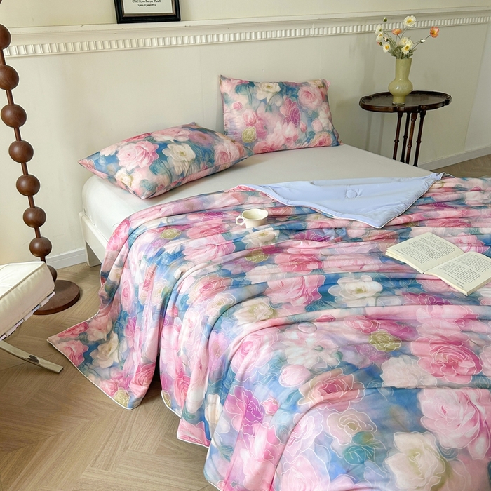 91家纺网 家纺一手货源 找家纺 （总）小禹仔家纺 2026新款针织凉感丝印花夏被夏凉被