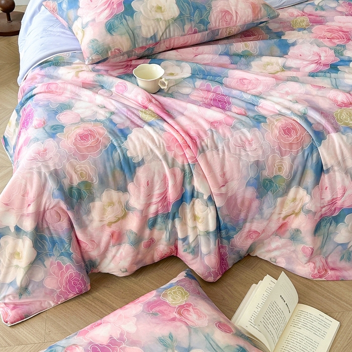 91家纺网 家纺一手货源 找家纺 （总）小禹仔家纺 2026新款针织凉感丝印花夏被夏凉被