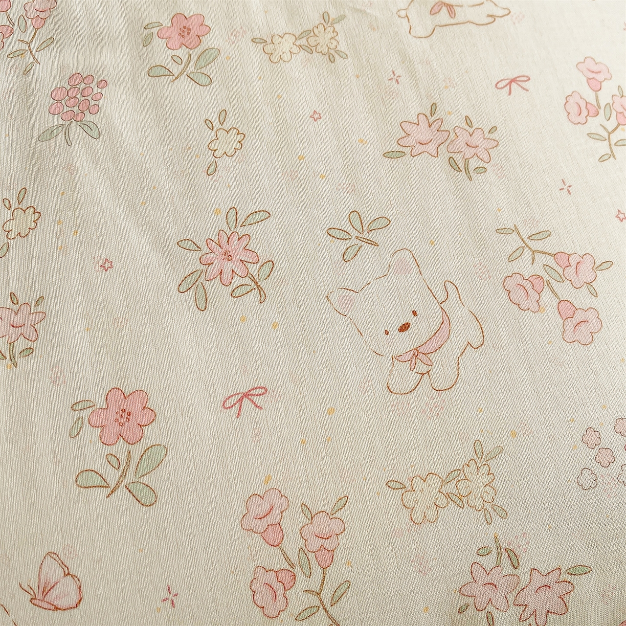 91家纺网 家纺一手货源 找家纺 小禹仔家纺 2026新款A类印花双层纱凉感大豆夏被 小花狗