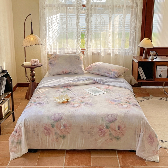 91家纺网 家纺一手货源 找家纺 （总）小禹仔家纺 2026新款针织凉感丝印花夏被夏凉被