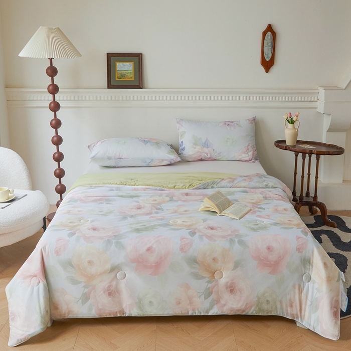 91家纺网 家纺一手货源 找家纺 （总）小禹仔家纺 2026新款针织凉感丝印花夏被夏凉被