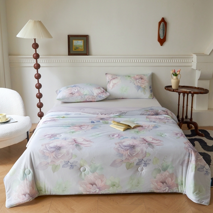 91家纺网 家纺一手货源 找家纺 （总）小禹仔家纺 2026新款针织凉感丝印花夏被夏凉被