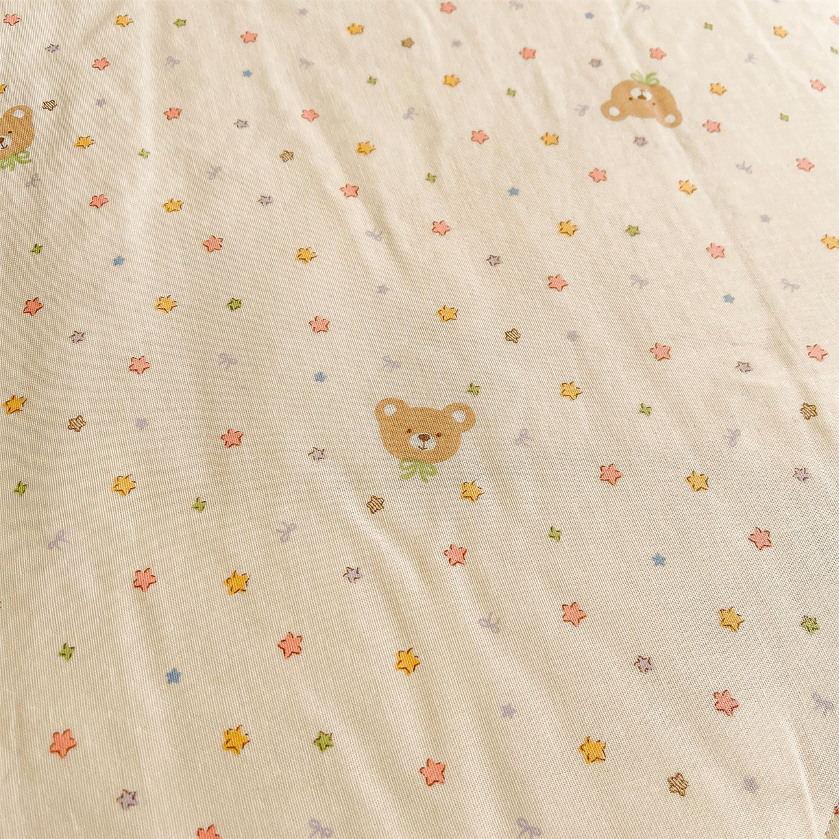 91家纺网 家纺一手货源 找家纺 小禹仔家纺 2026新款A类印花双层纱凉感大豆夏被 小米熊