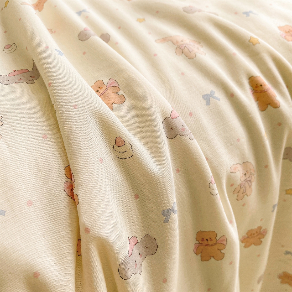 91家纺网 家纺一手货源 找家纺 小禹仔家纺 2026新款A类印花双层纱凉感大豆夏被 小淘气