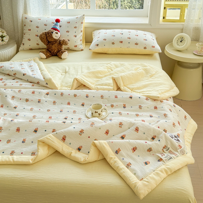 91家纺网 家纺一手货源 找家纺 （总）几禾 2026新款A类三层纱印花夏被-柔纱系列