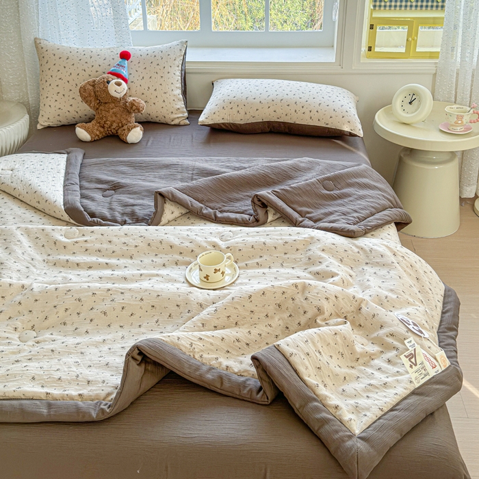 91家纺网 家纺一手货源 找家纺 （总）几禾 2026新款A类三层纱印花夏被-柔纱系列