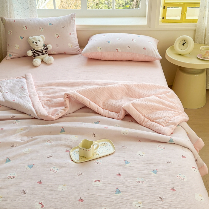 91家纺网 家纺一手货源 找家纺 （总）几禾 2026新款A类三层纱印花夏被-柔纱系列