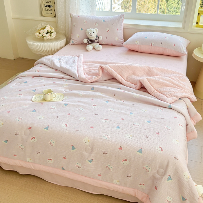 91家纺网 家纺一手货源 找家纺 （总）几禾 2026新款A类三层纱印花夏被-柔纱系列