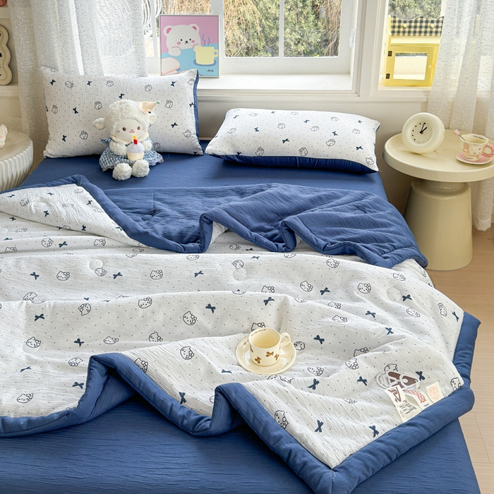 91家纺网 家纺一手货源 找家纺 （总）几禾 2026新款A类三层纱印花夏被-柔纱系列