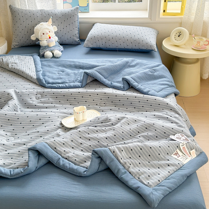 91家纺网 家纺一手货源 找家纺 （总）几禾 2026新款A类三层纱印花夏被-柔纱系列