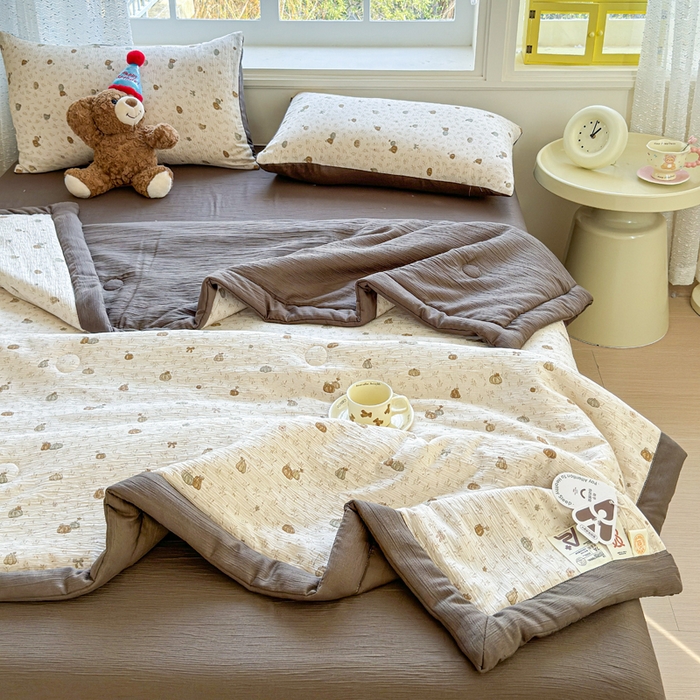 91家纺网 家纺一手货源 找家纺 （总）几禾 2026新款A类三层纱印花夏被-柔纱系列