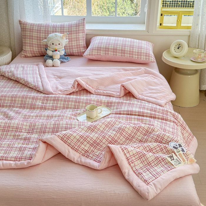 91家纺网 家纺一手货源 找家纺 （总）几禾 2026新款A类三层纱印花夏被-柔纱系列