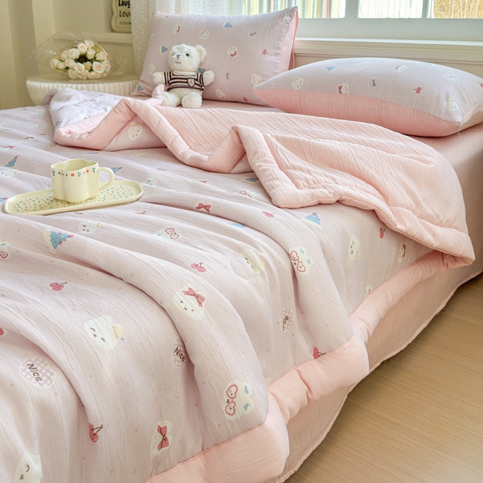 91家纺网 家纺一手货源 找家纺 几禾 2026新款A类三层纱印花夏被-柔纱系列 柔纱-芭乐米菲